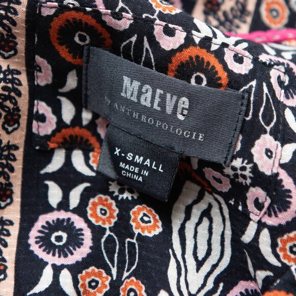 Anthropologie Maeve Naomi Embroidered Tunic Dress Sequins Black Pattern Size XS - Picture 4 of 9